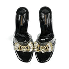  Black Heels with Crystal and Gold Glam SNS-92401