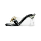  Black Heels with Crystal and Gold Glam SNS-92401
