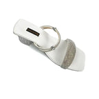  Sleek White Mules with Square Toe heel SNS-924014