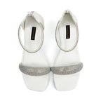  White Glitter-Embellished Strappy heels SNS-924016