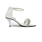  White Glitter-Embellished Strappy heels SNS-924016
