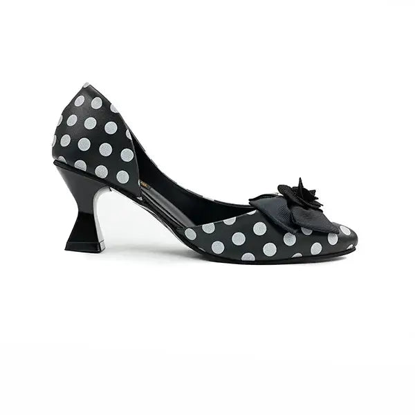 sophisticated Polka Dot Kitten Heel Pumps SNS-924015